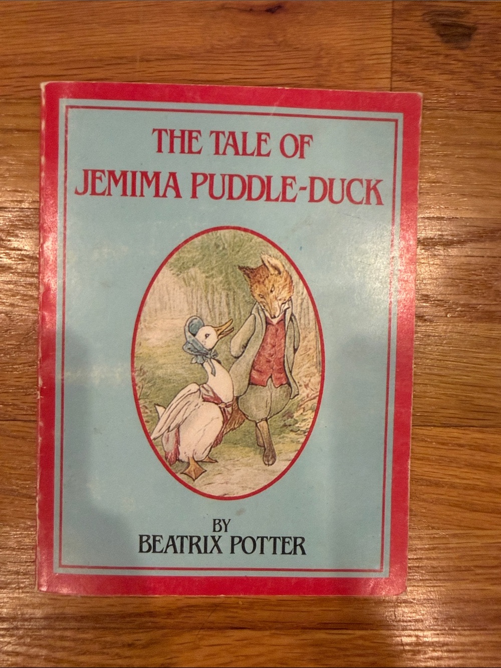 The Tale of Jemima Puddle-Duck by Beatrix Potter - Light Blue & Red Cover